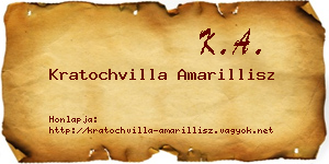 Kratochvilla Amarillisz névjegykártya